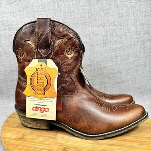 Dingo Western Boots Women's Size 8 M Adobe Rose Leather Cowboy